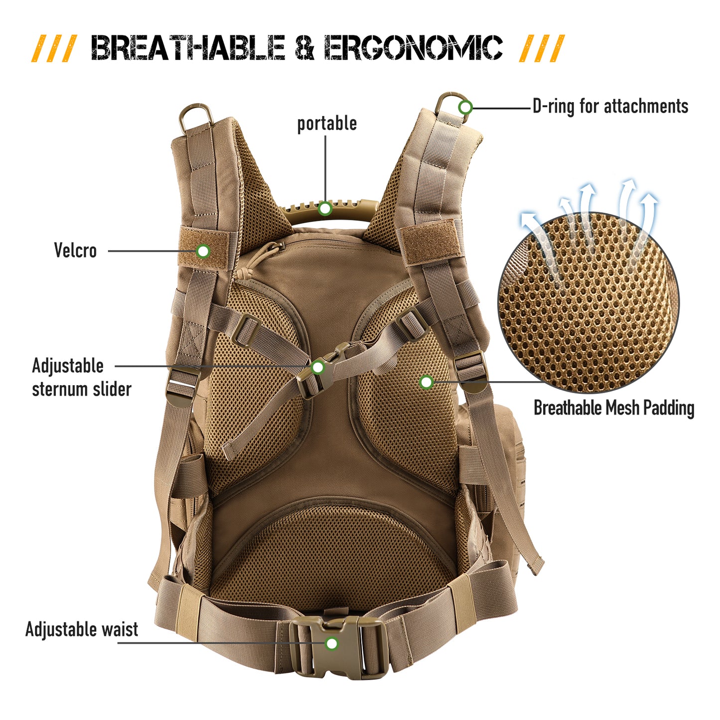 Tactical Backpack Bag-Coyote